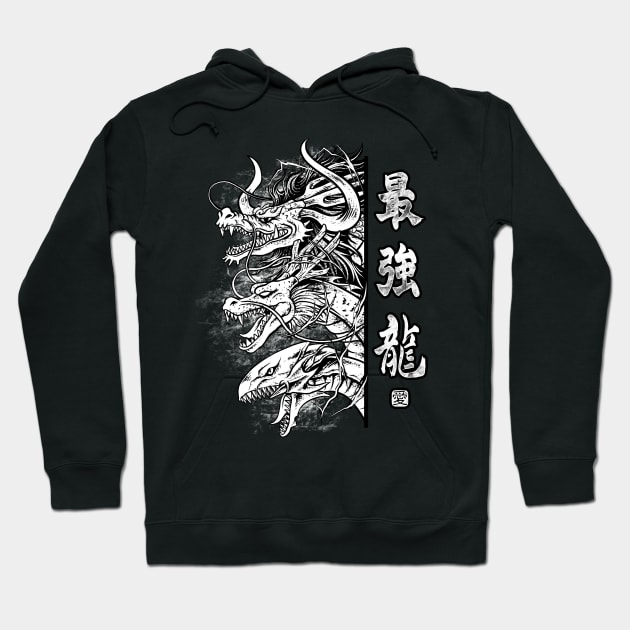 trio dragon bw Hoodie by spoilerinc